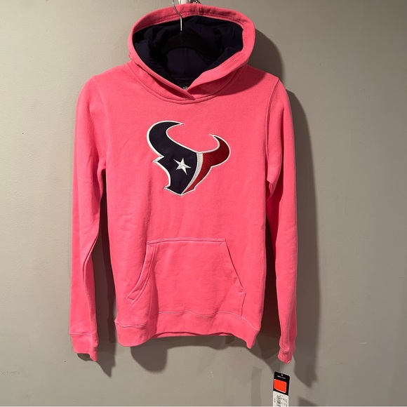 NFL Other - NWT Houston Texans Kids Girls Pink Pullover Hoodie Sweatshirt NFL Large 14
